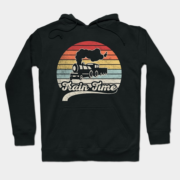 Train Time Funny Train Railroad Railway Train Engineer Train Fan Gift Hoodie by SomeRays